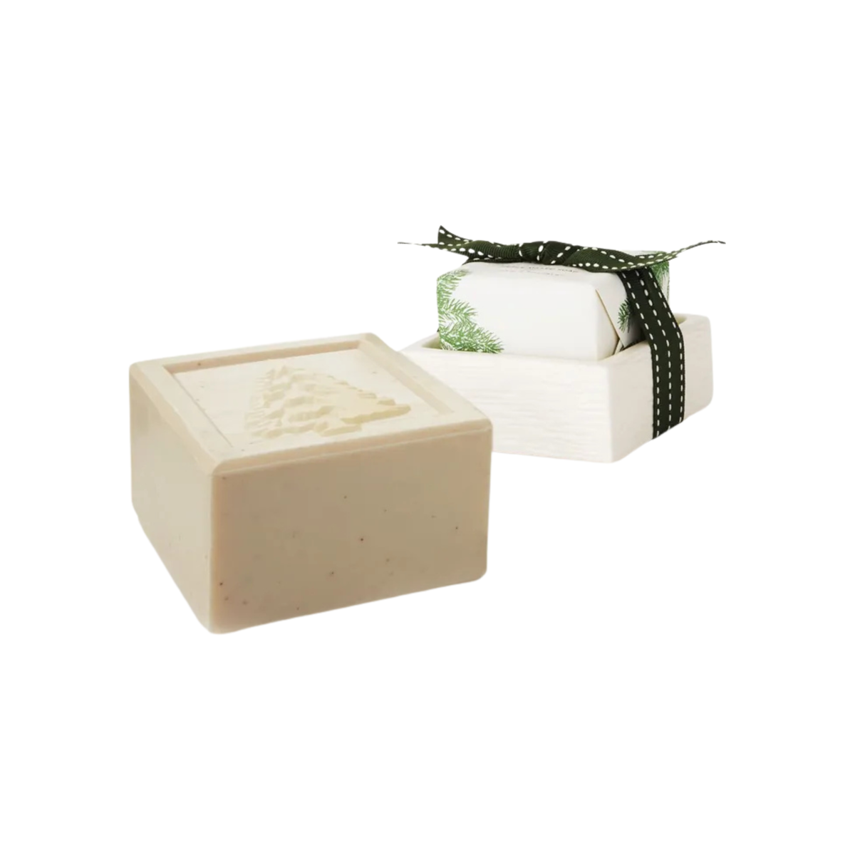 Ensemble savon en barre exfoliant et porte-savon Frasier Fir 155 g – Thymes