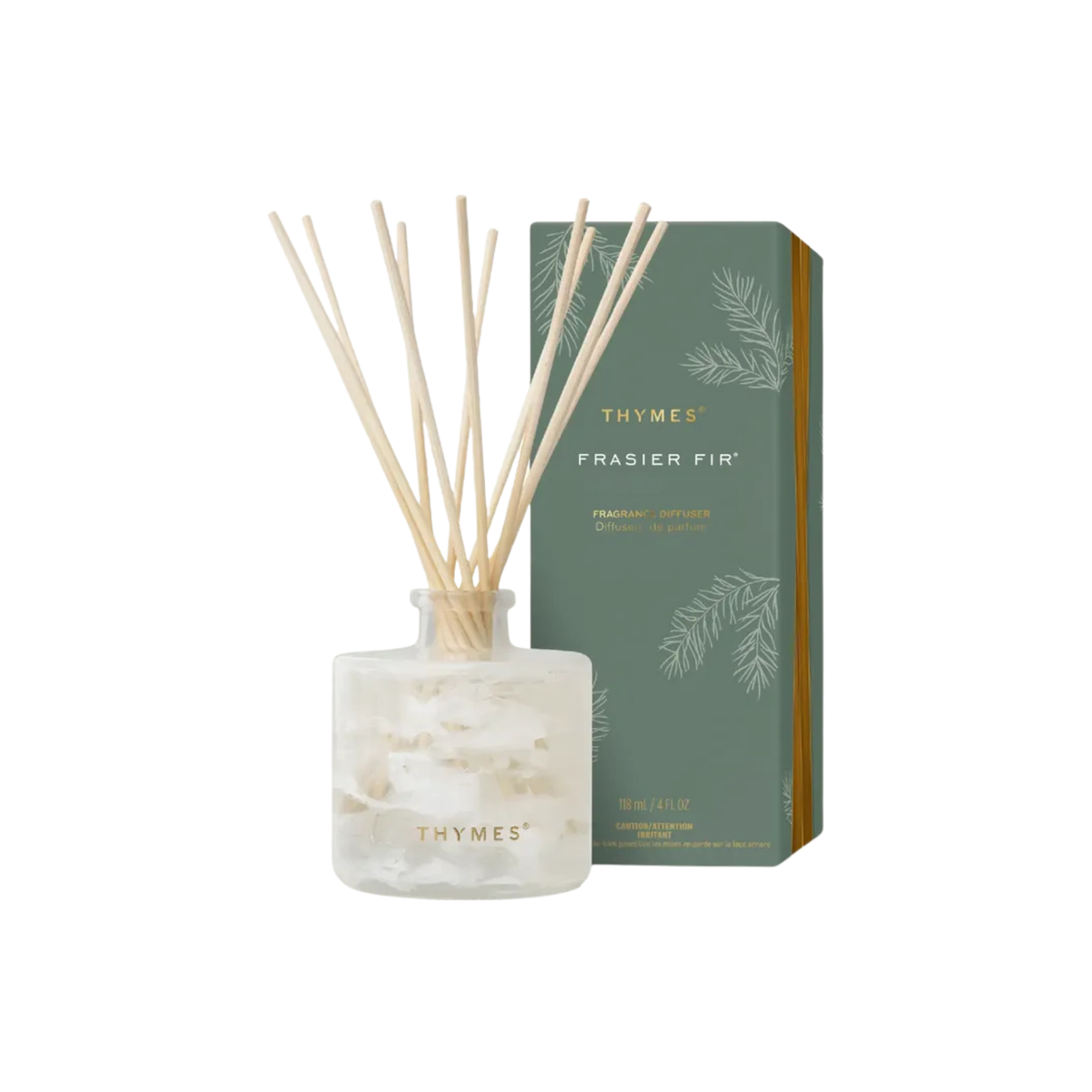 Petit diffuseur à bâtonnets Frasier Fir Tidings 118 ml – Thymes