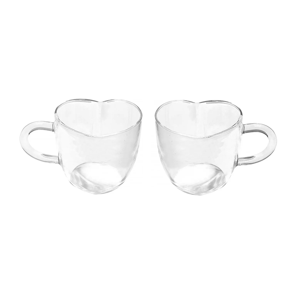 Ensemble de 2 tasses en verre Cœurs