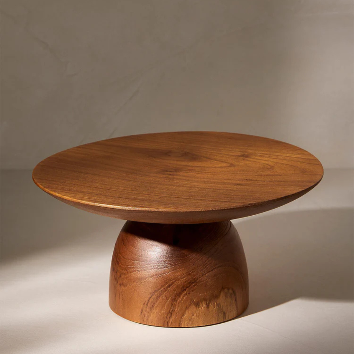 Grand plateau à gâteau en bois de teck - Crusoë Crusoë