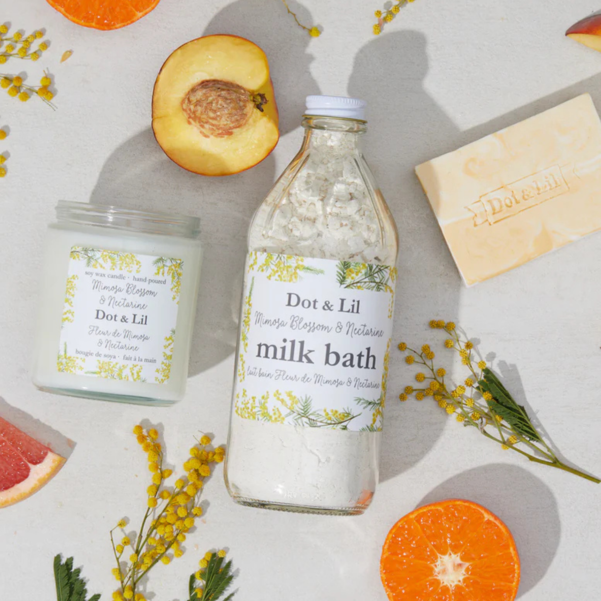 Lait de bain Fleur de mimosa et nectarine - Dot & Lil Dot & Lil