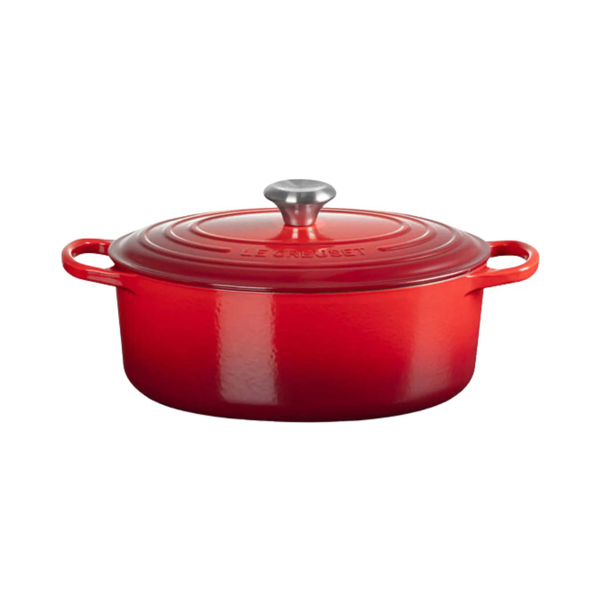 Le Creuset Cocotte ovale Cerise 4,7 L en fonte émaillée, cuisson polyvalente et design français