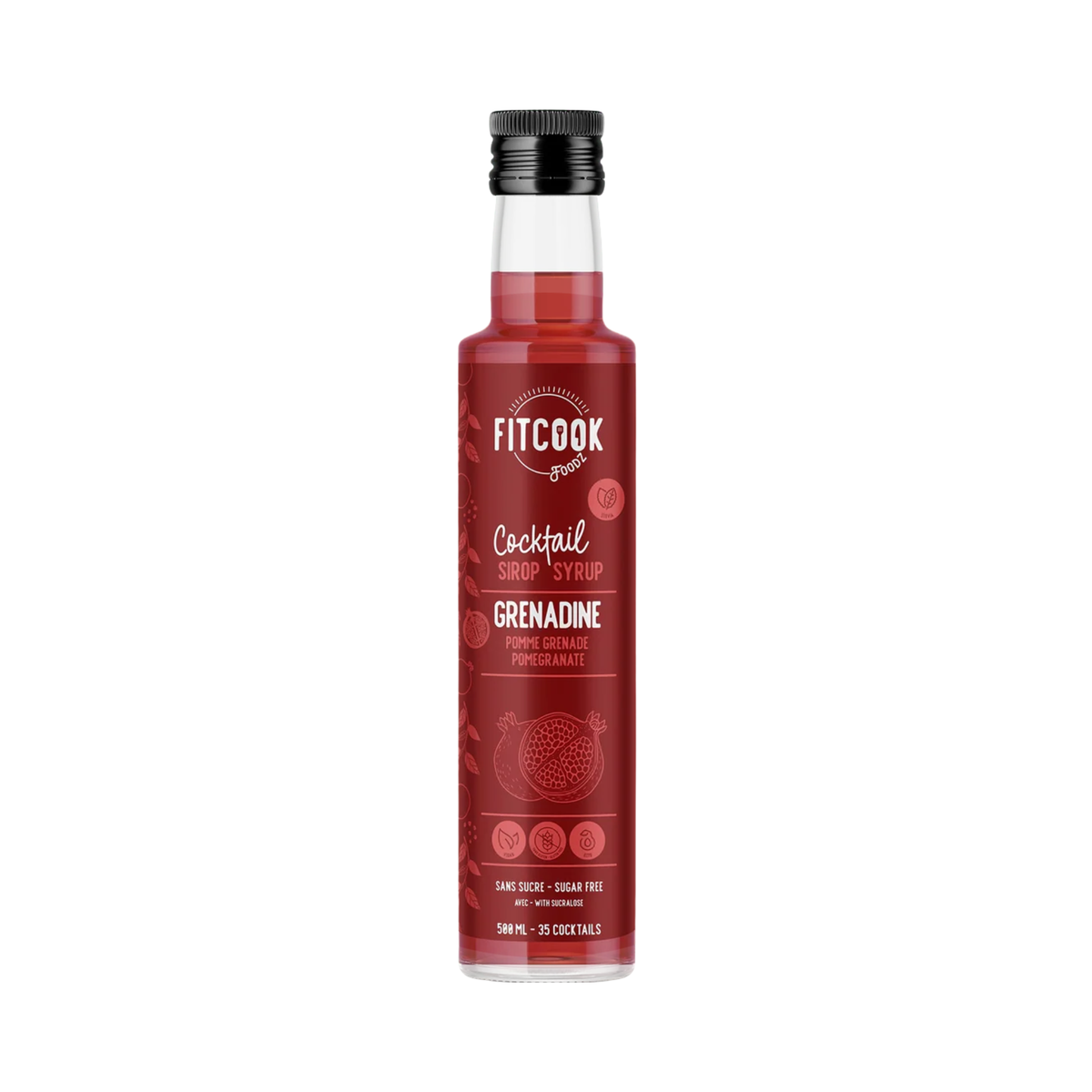 Sirop pour cocktail à la grenadine 500 ml - Le Fit Cook Le Fit Cook