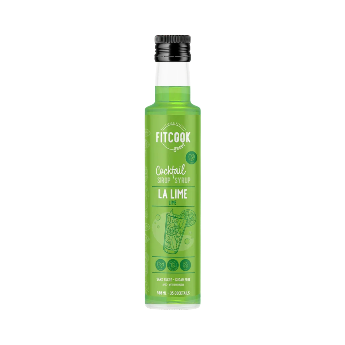 Sirop à cocktail sans sucre à la lime - FitCook Foodz 500 ml - Le Fit Cook Le Fit Cook