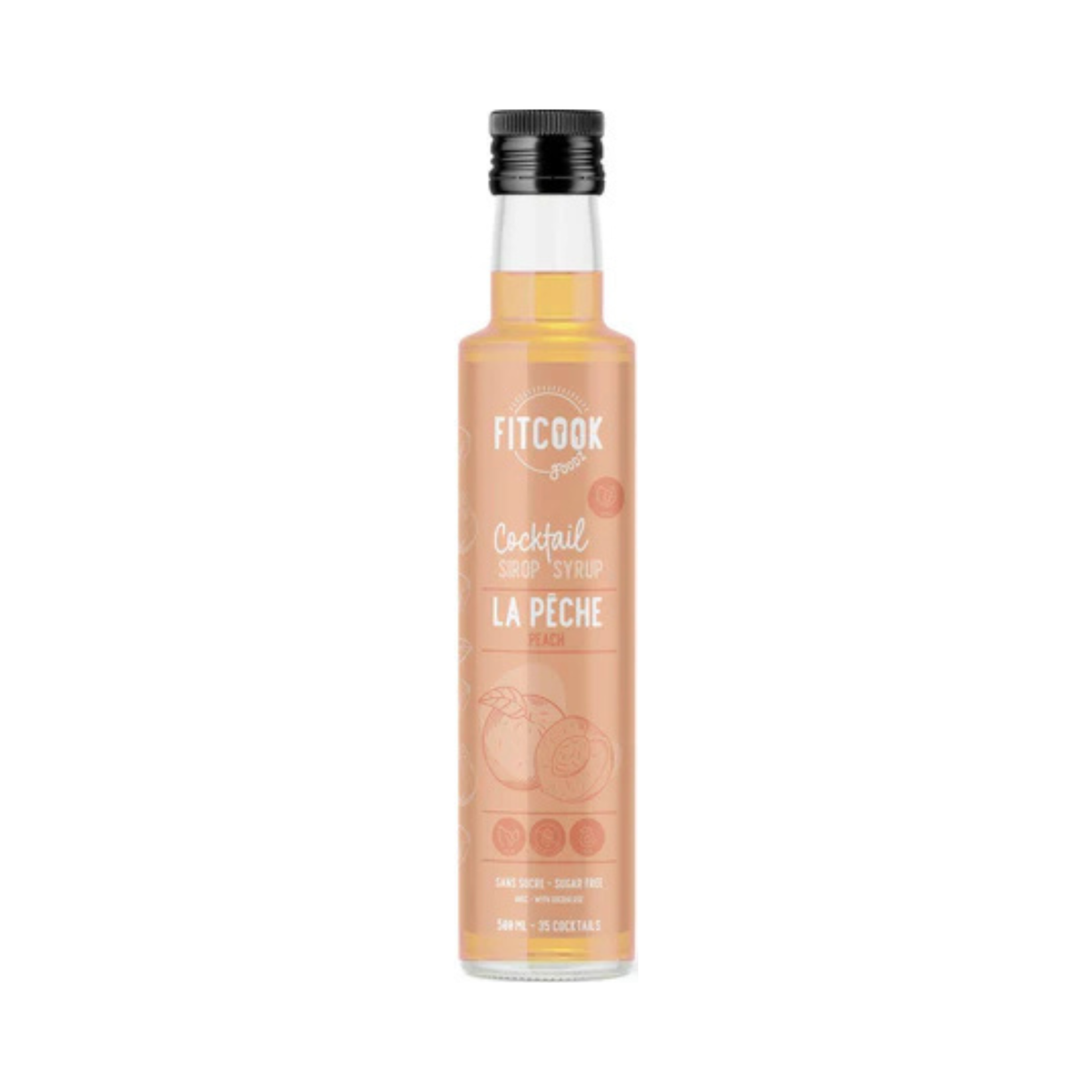 Sirop pour cocktail à la pêche 500 ml - Le Fit Cook Le Fit Cook