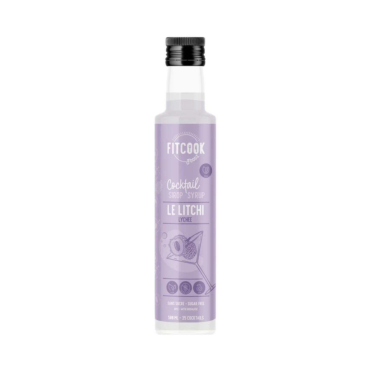 Sirop pour cocktail au litchi 500 ml - Le Fit Cook Le Fit Cook