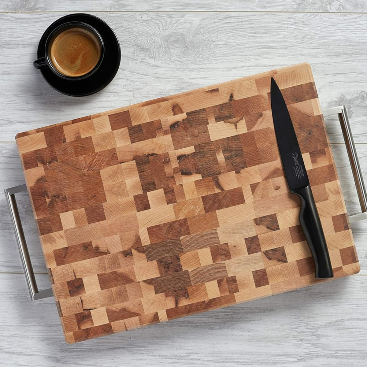 Planche à découper en bois d'érable avec poignées 35 x 25 cm - Labell Labell