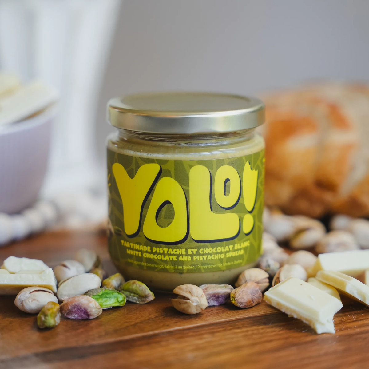 Tartinade pistache et chocolat blanc 250 g - Yolo! Yolo!