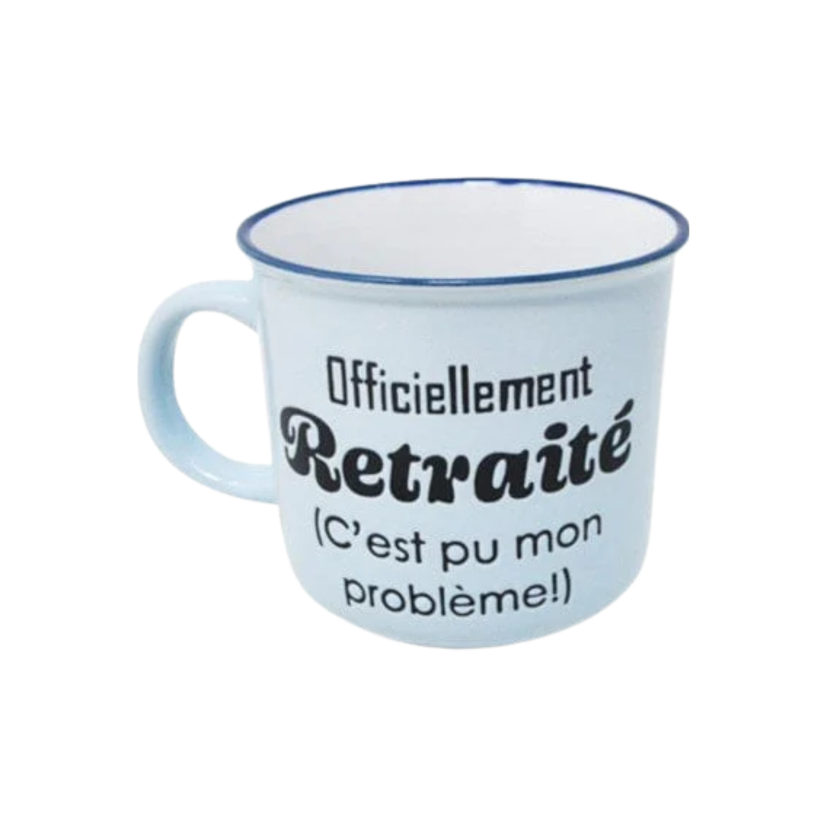 Tasse bleue "Officiellement retraité" 400 ml pour retraite humoristique
