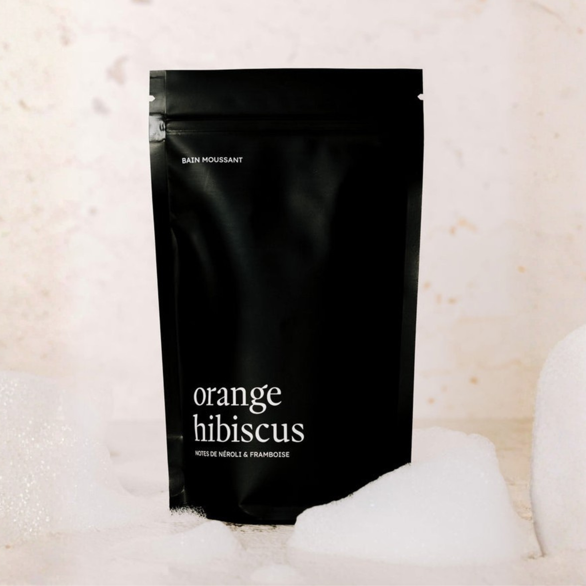 Bain moussant Orange 340g Marée Chandelles with hydrating ingredients, orange and hibiscus fragrance