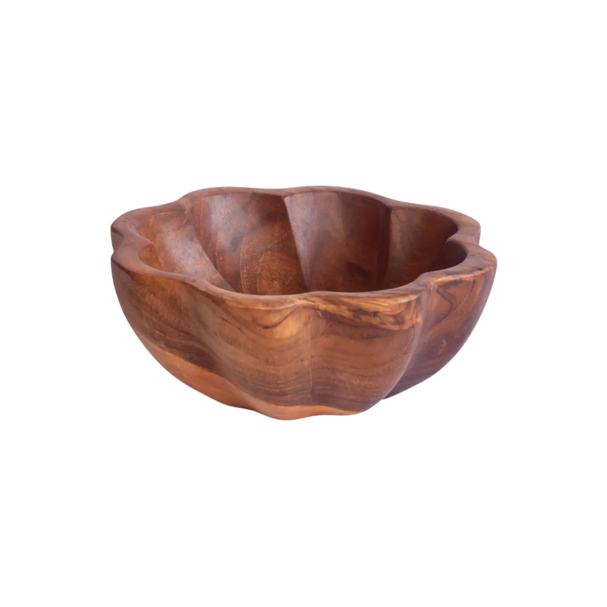 Bol en bois de teck en forme de fleur - Crusoë 
