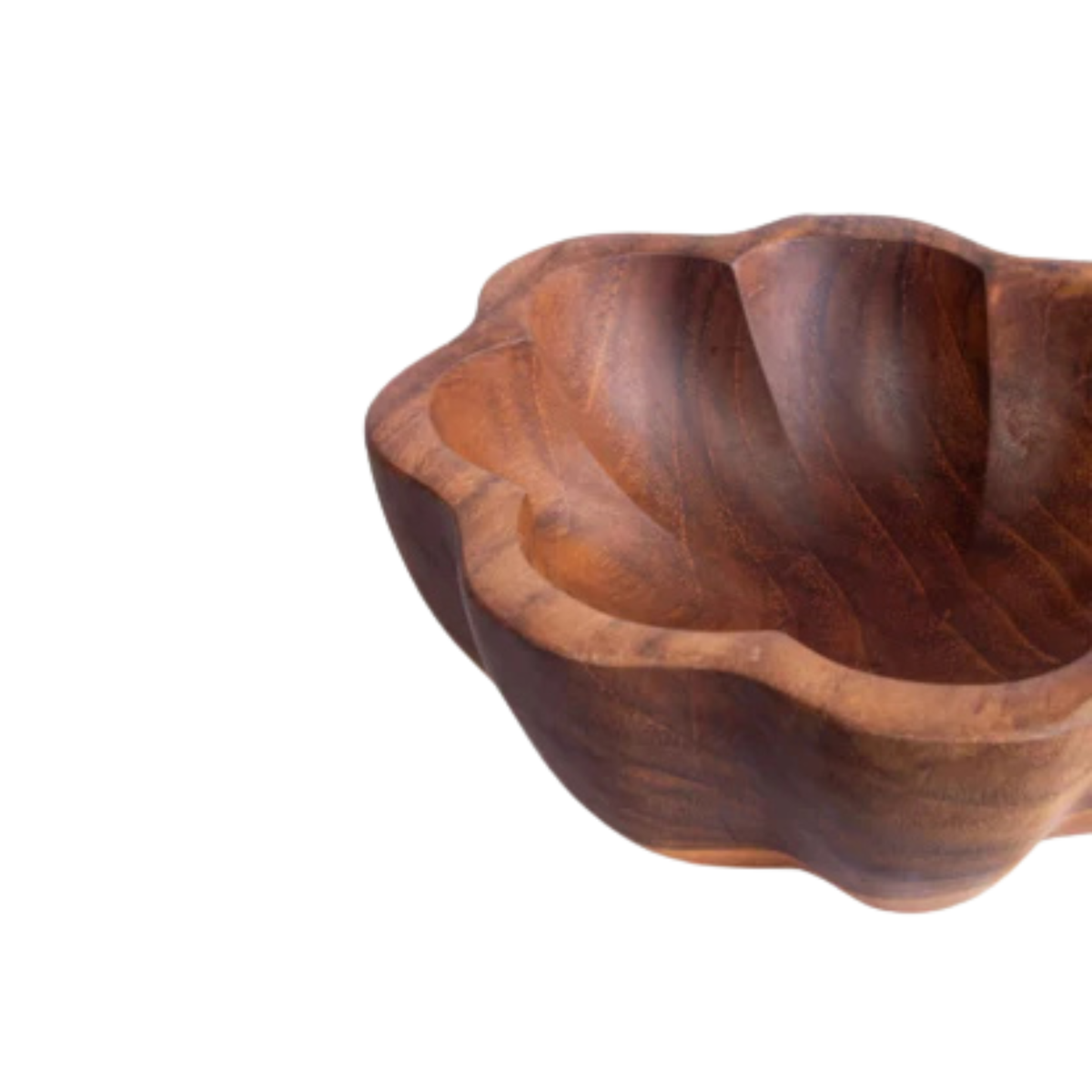 Bol en bois de teck en forme de fleur - Crusoë 