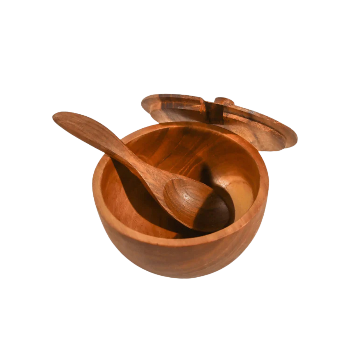 Ensemble de 3 pots à épices en bois de teck - Crusoë 