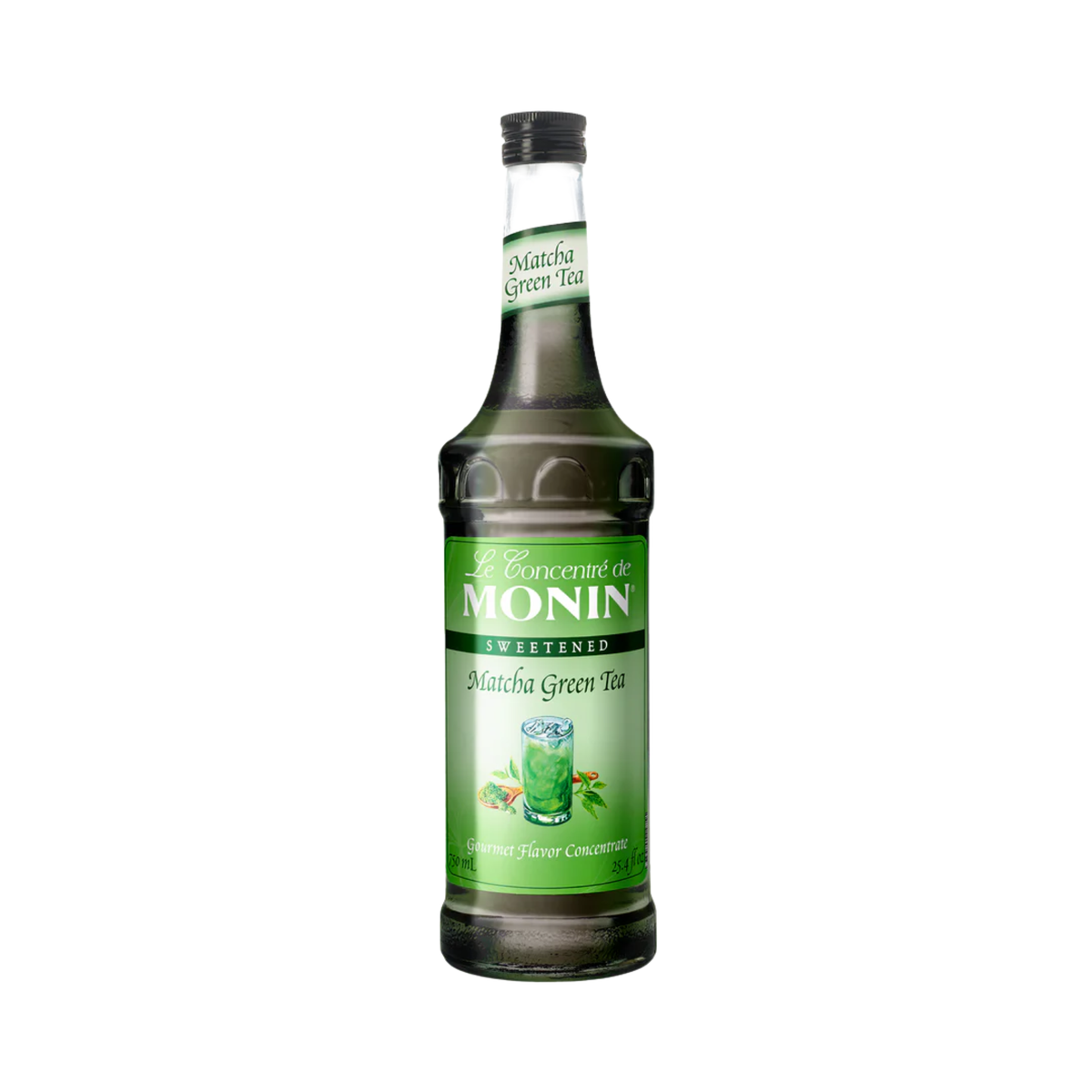 Bouteille de concentré de thé vert matcha Monin 750 ml pour boissons et desserts