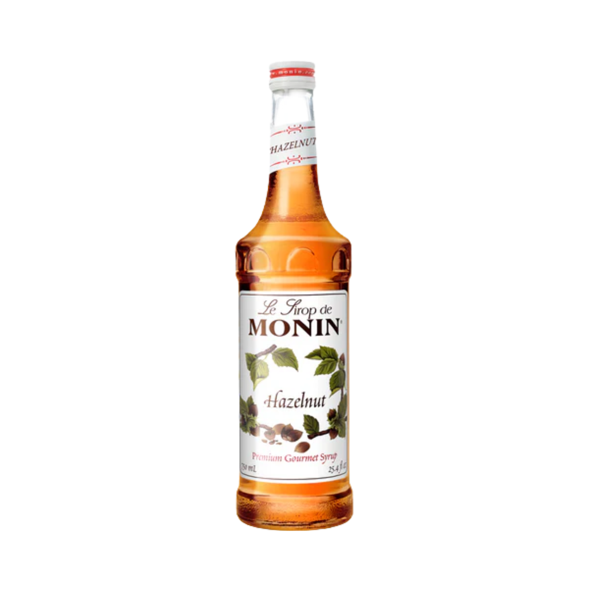 Bouteille de sirop de noisette Monin 750 ml avec aroma caramélisé pour cafés et cocktails