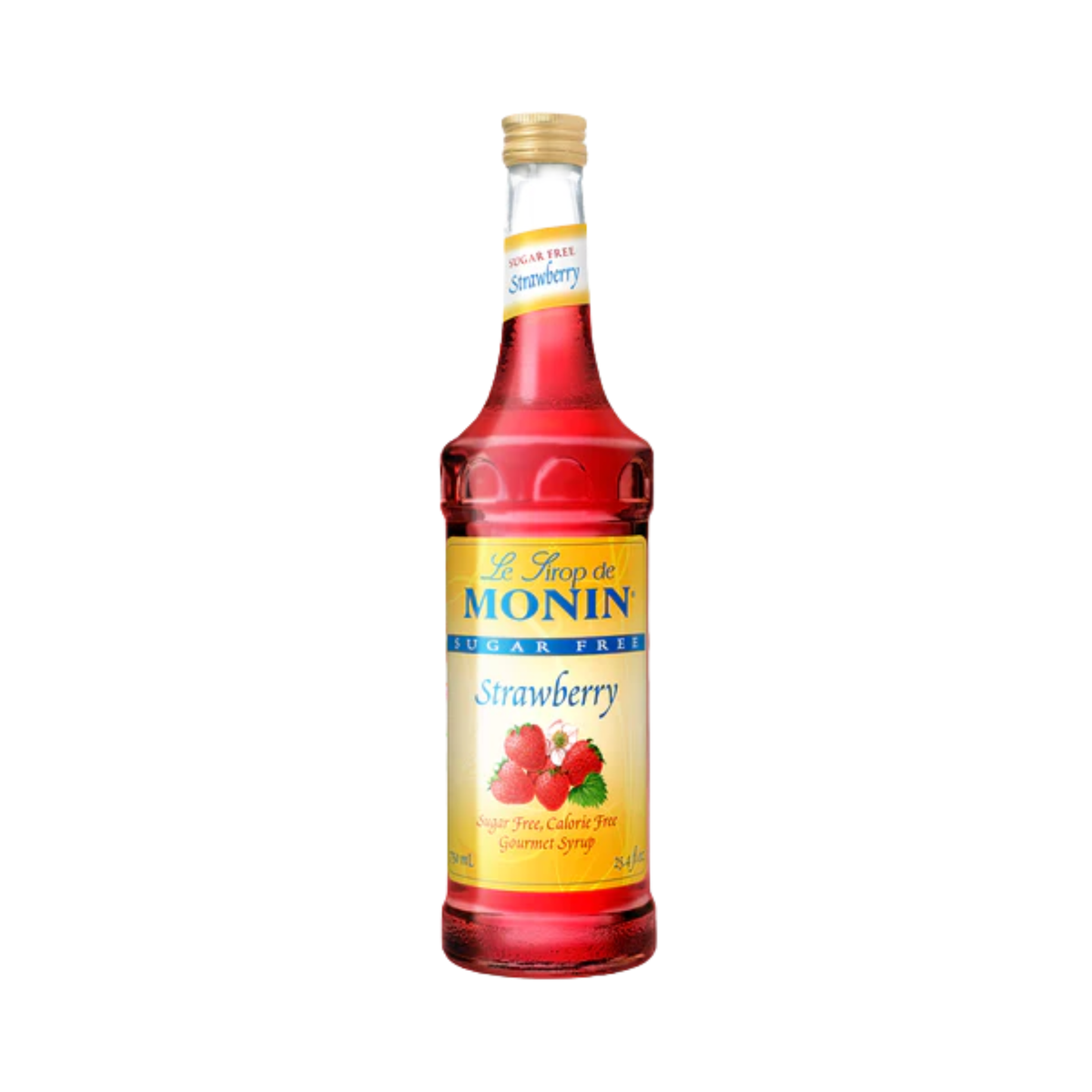 Bouteille de Sirop Fraise Monin sans sucre 750 ml avec saveur fruitée de fraises fraîches