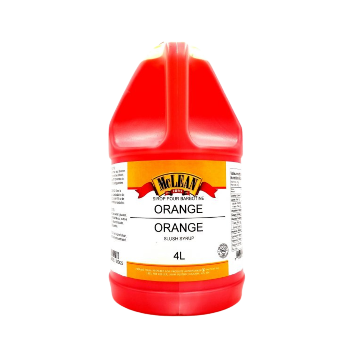 Sirop pour barbotine Orange 4 L - McLean 
