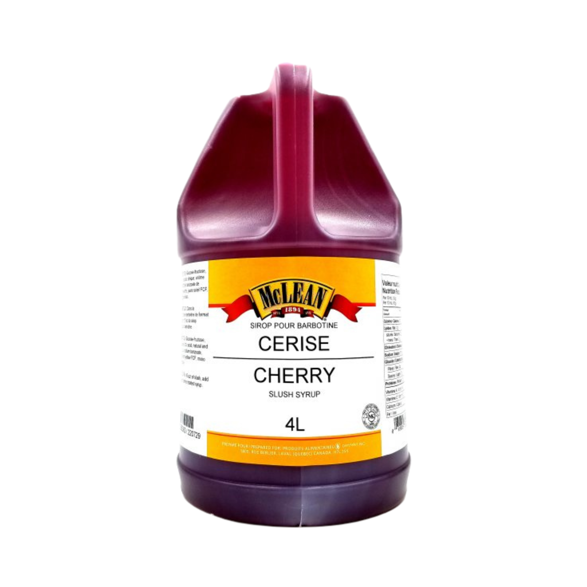 Sirop pour barbotine Cerise 4 L - McLean 