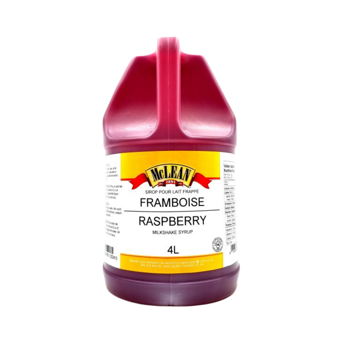 Sirop pour barbotine Framboise 4 L - McLean 