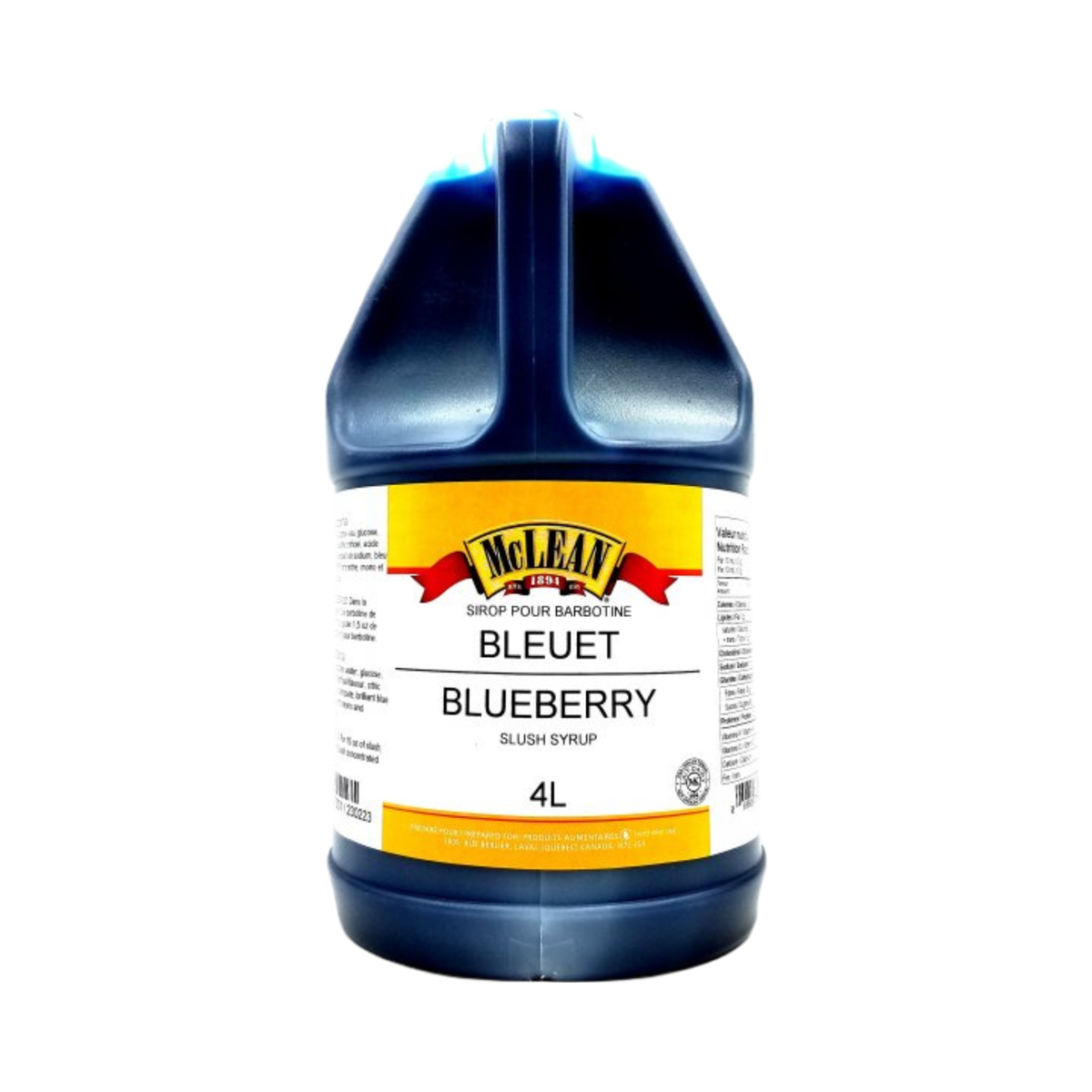 Sirop pour barbotine Bleuet 4 L - McLean 