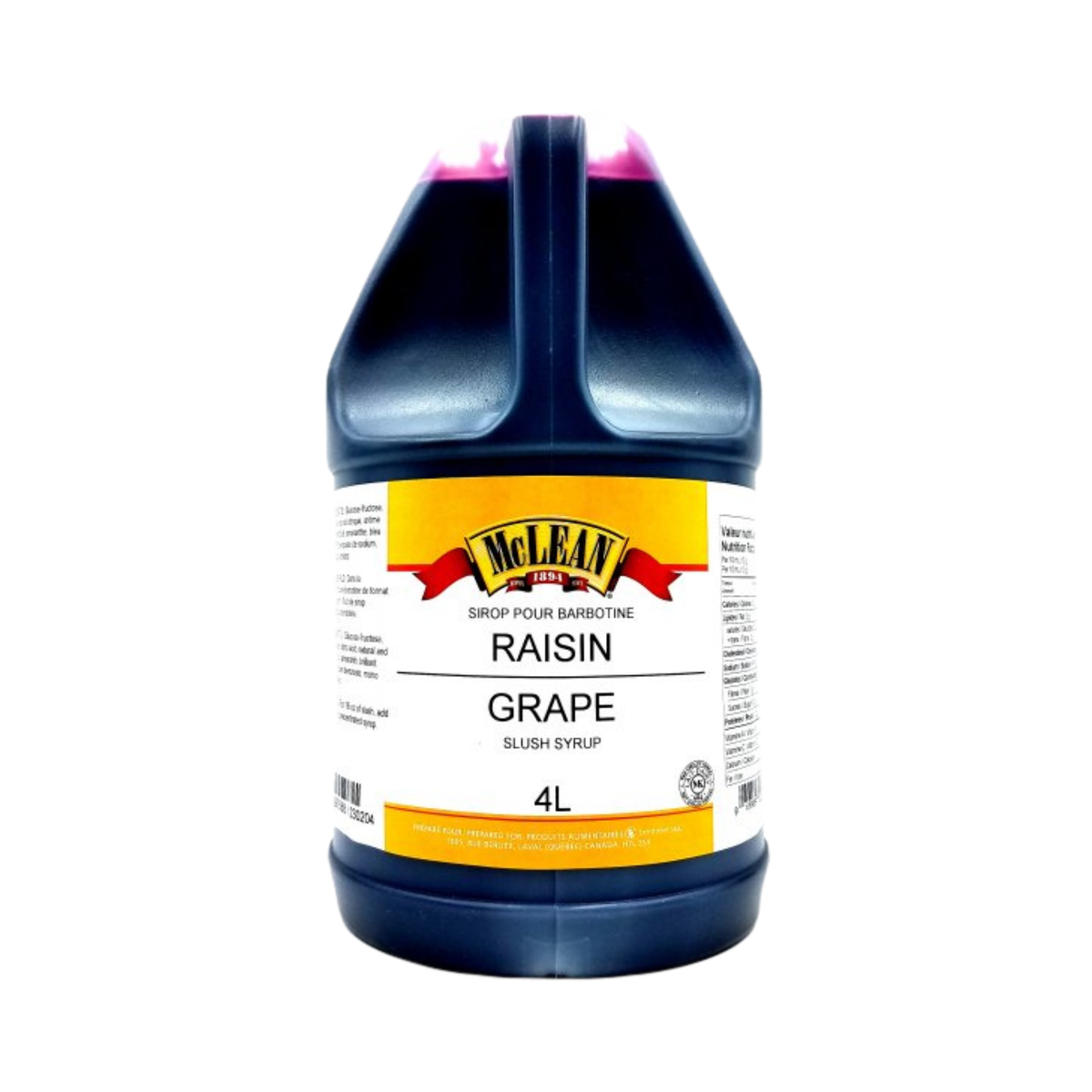 Sirop pour barbotine Raisin 4 L - McLean 