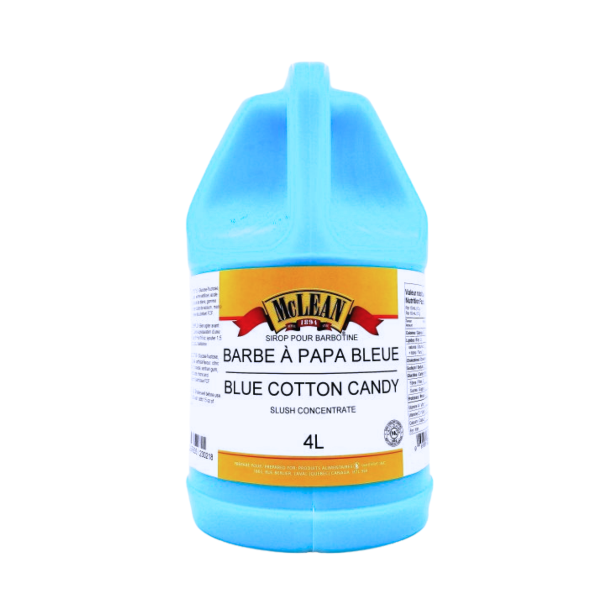 Sirop pour barbotine Barbe à papa bleu 4 L - McLean 