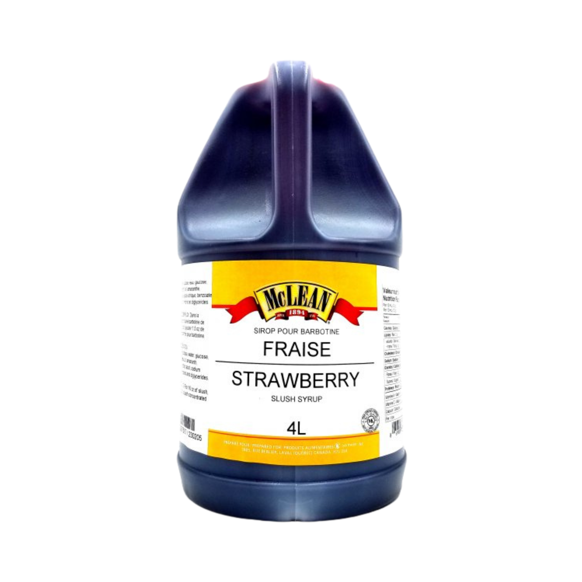Sirop pour barbotine Fraise 4 L - McLean 