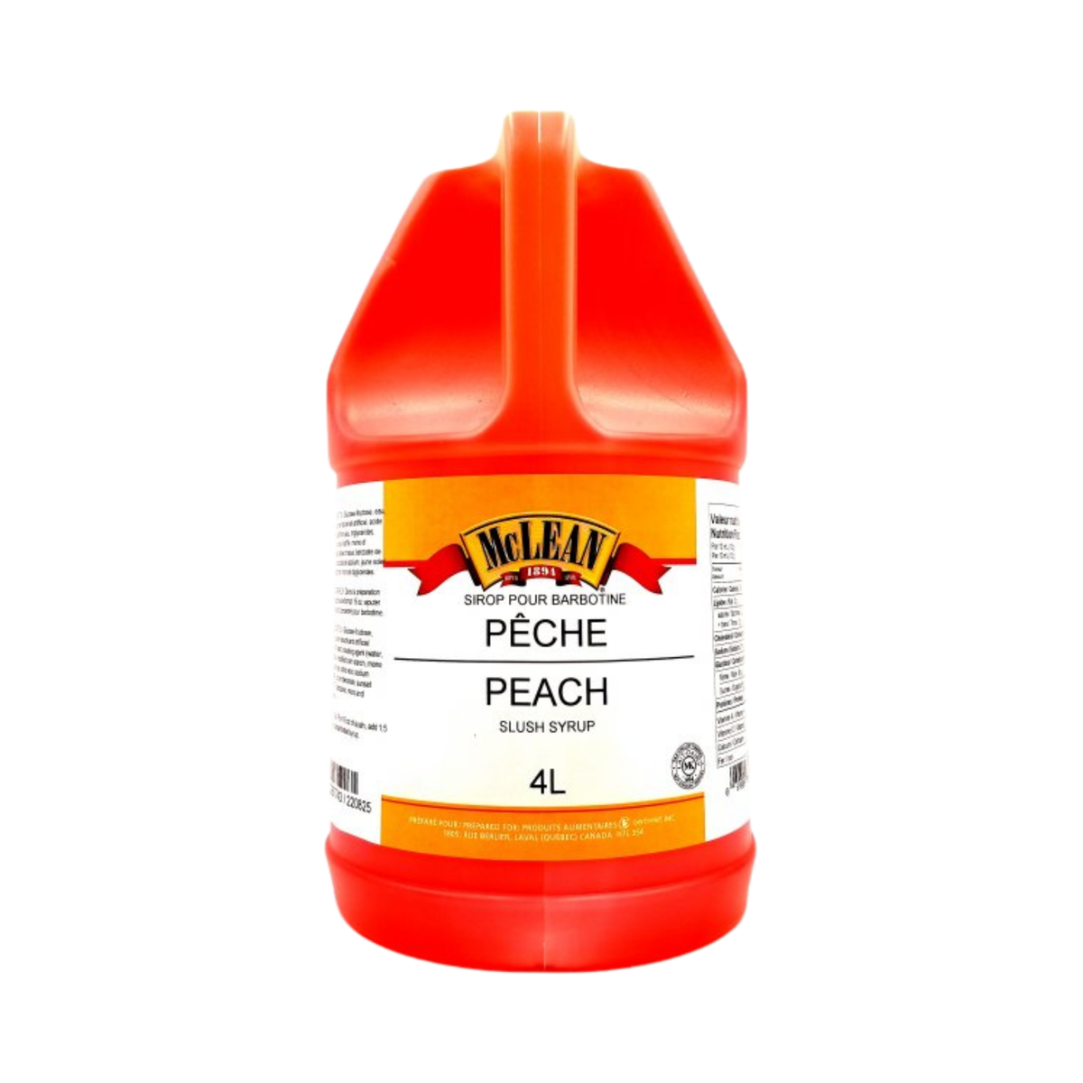 Sirop pour barbotine Pêche 4 L - McLean 