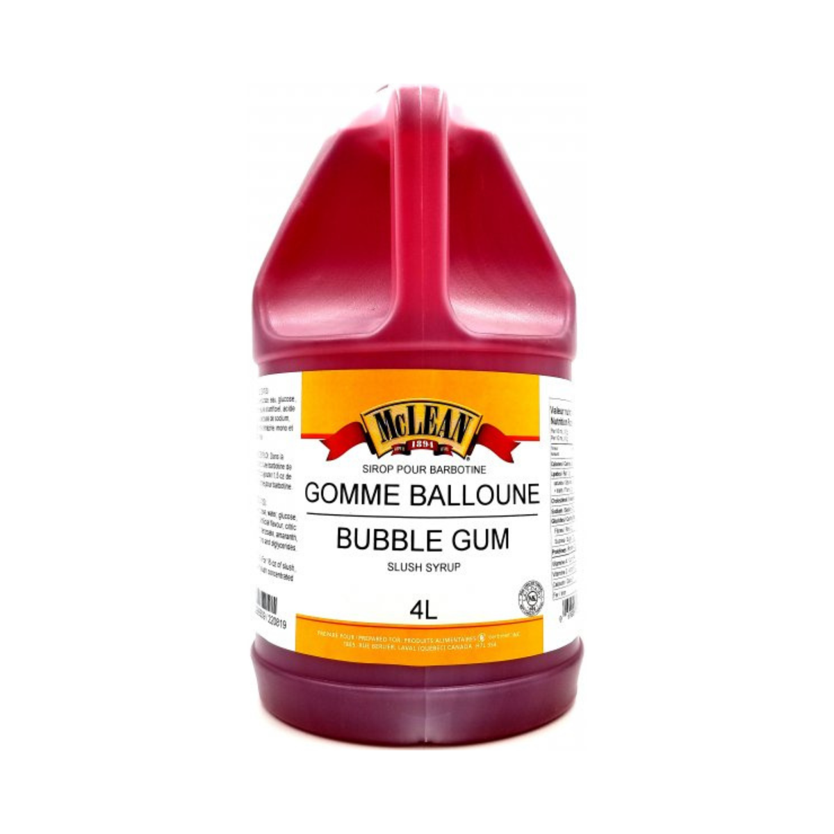 Sirop pour barbotine Gomme balloune 4 L - McLean 