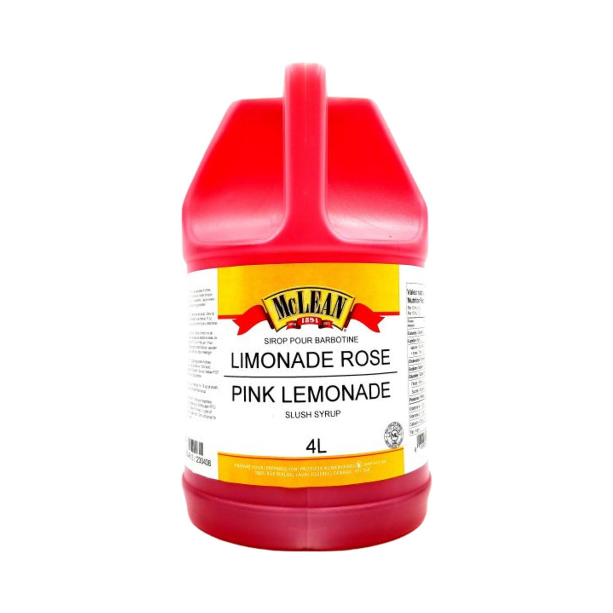 Sirop pour barbotine Limonade rose 4 L - McLean 