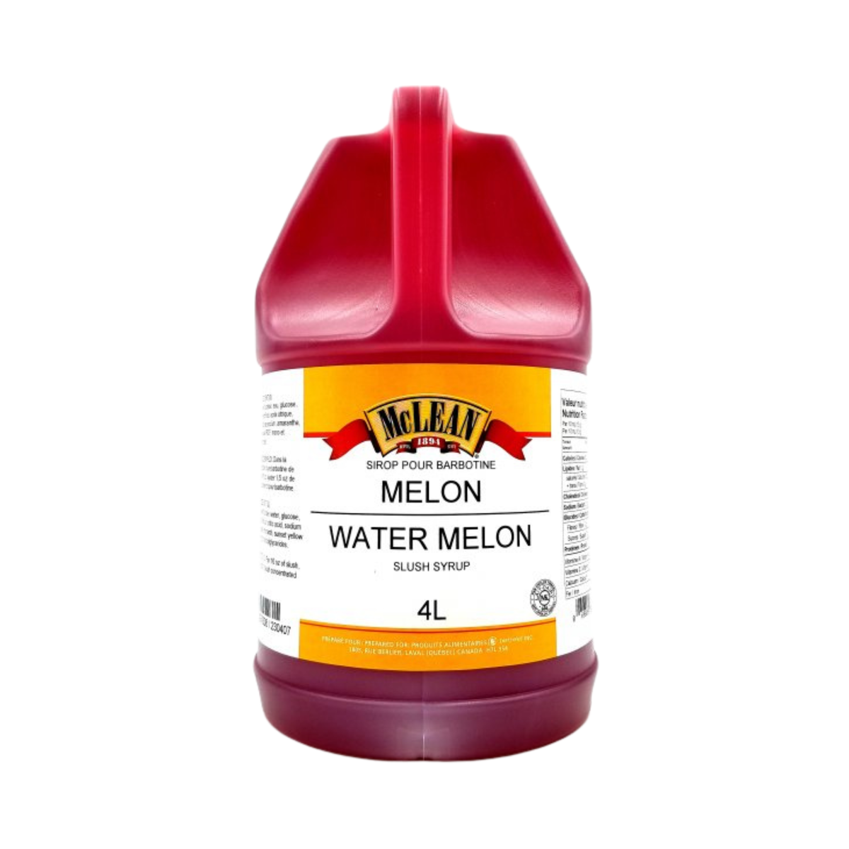 Sirop pour barbotine Melon d'eau 4 L - McLean 
