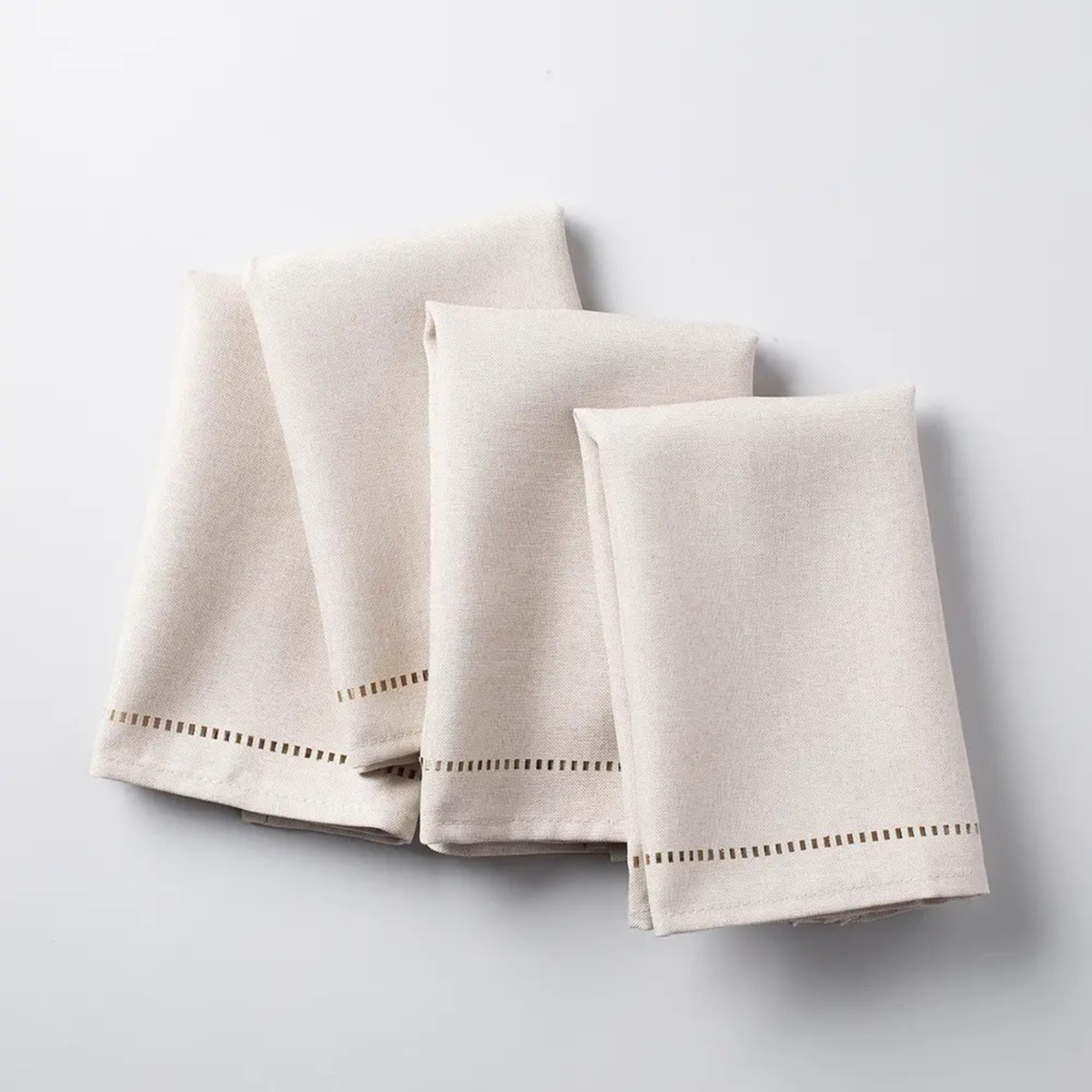 Ensemble de 4 serviettes de table effet lin 