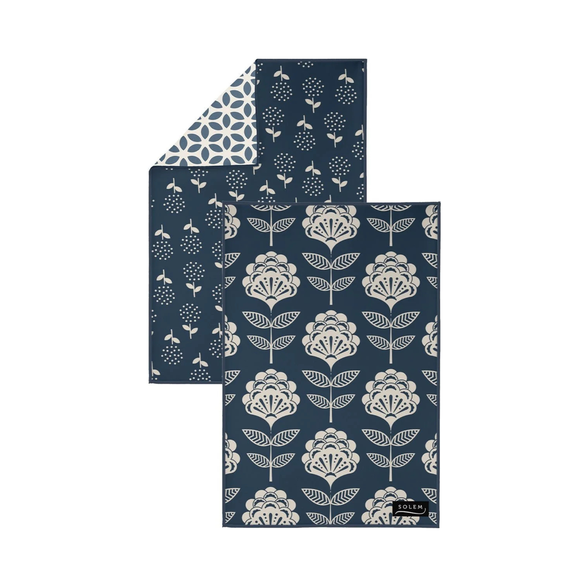 Ensemble de 2 linges à vaisselle Nature indigo - Solem 