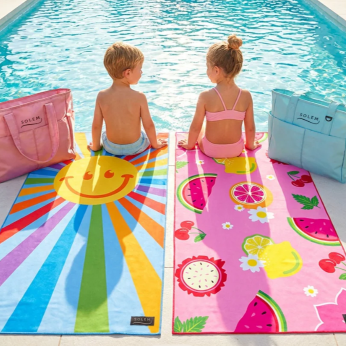 Serviette de plage en microfibre Salade de fruits XL - Solem 