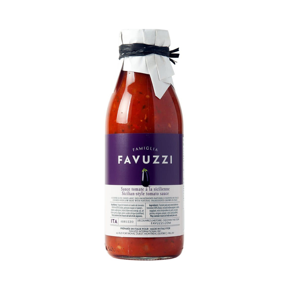 Sauce tomate à la sicilienne 480 ml - Favuzzi 