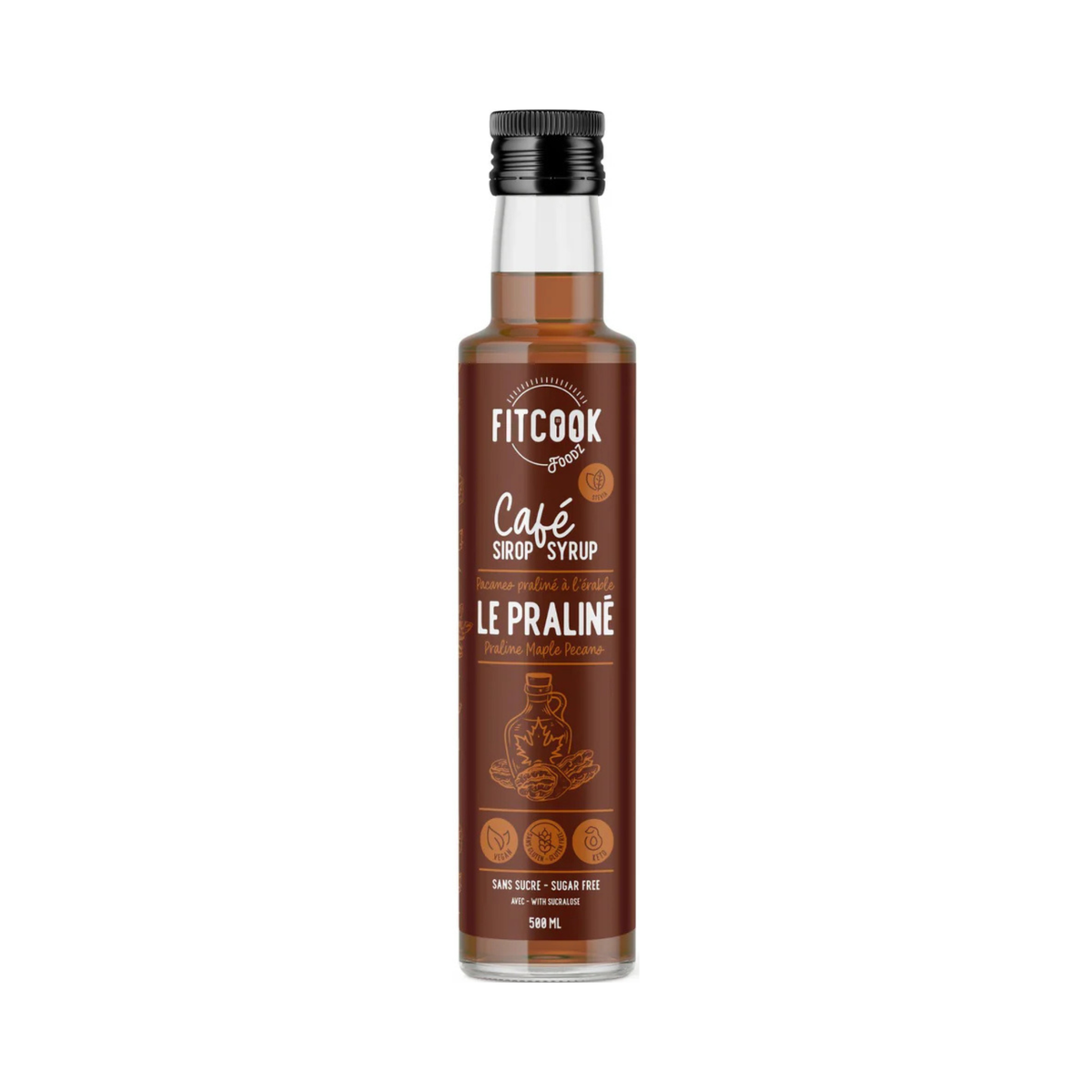 Sirop à café pacane et érable Le Praliné 500 ml - Le Fit Cook 
