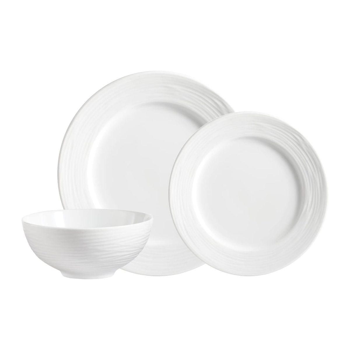 Ensemble de vaisselle blanc en porcelaine 12 pièces - Safdie 