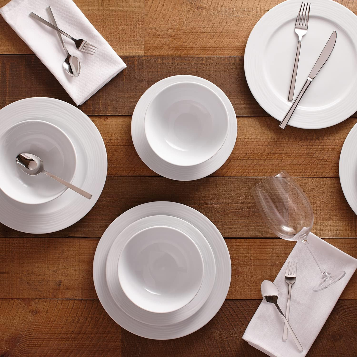 Ensemble de vaisselle blanc en porcelaine 12 pièces - Safdie 