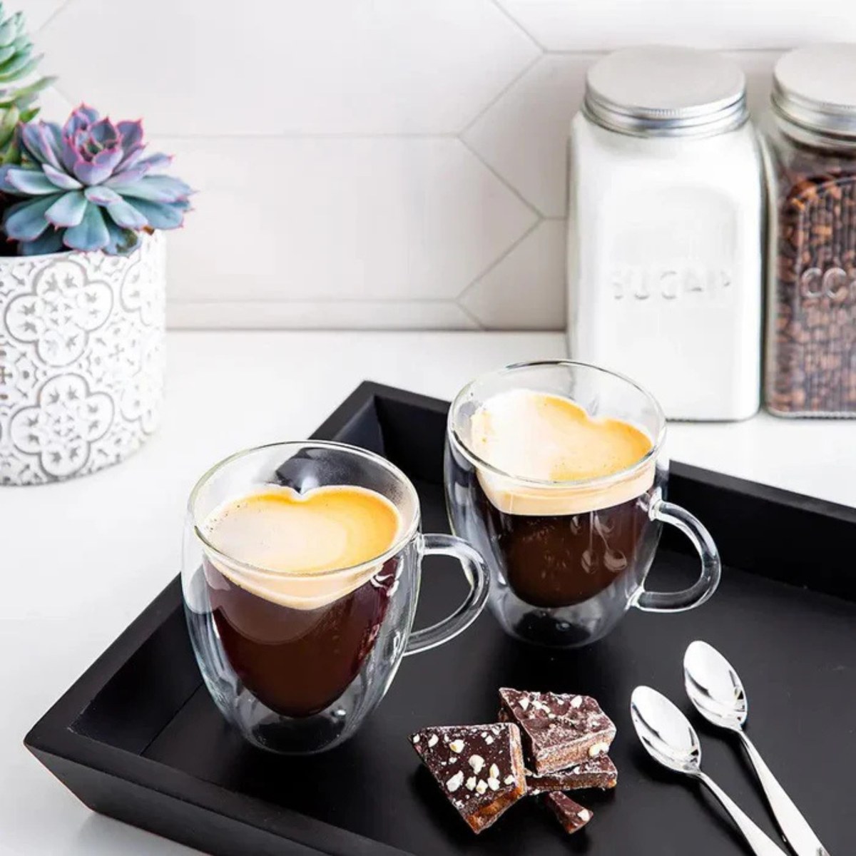Ensemble de 2 tasses cœur Amore 300 ml 