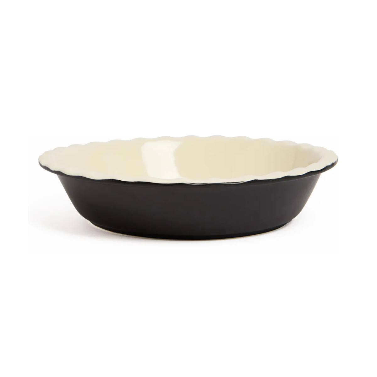 Assiette à tarte vintage noire mat 25,5 cm 