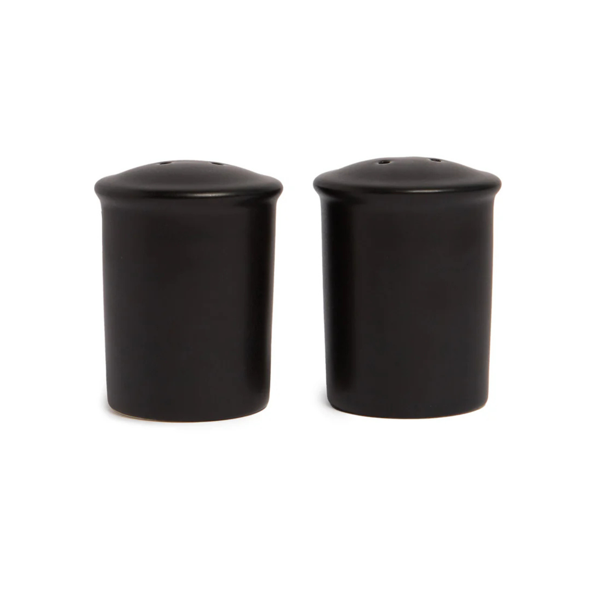 Ensemble de salière et poivrière vintage noires mat 
