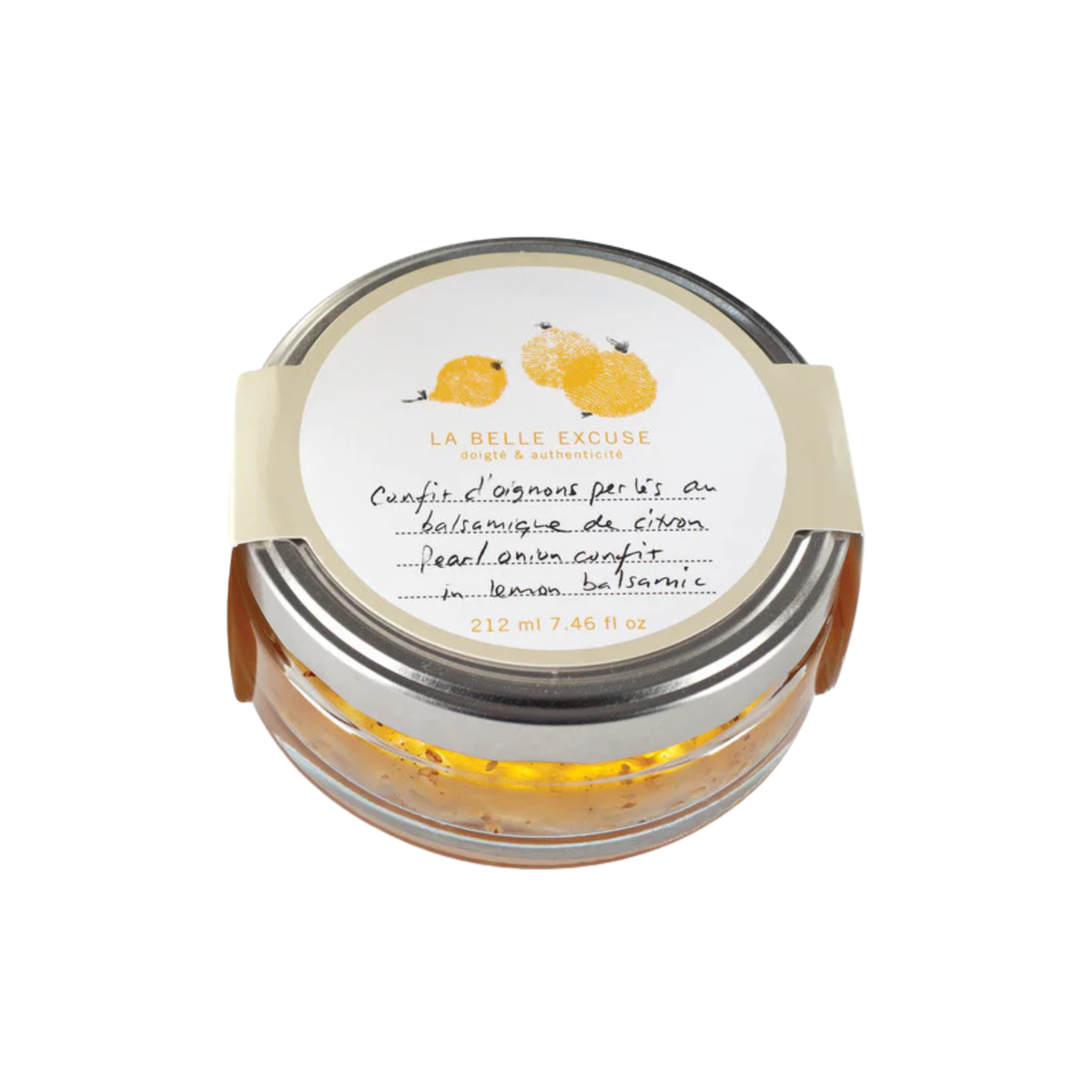 Confit d'oignons perlés au balsamique de citron 212 ml - La Belle Excuse
