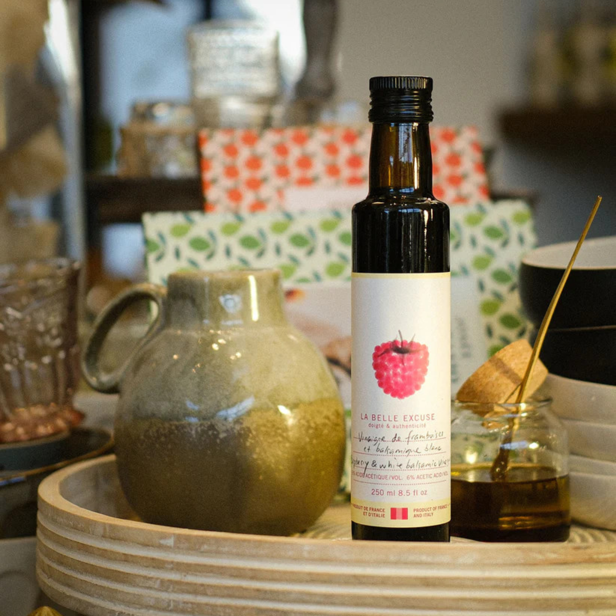 Vinaigre de framboises et balsamique blanc 250 ml - La Belle Excuse
