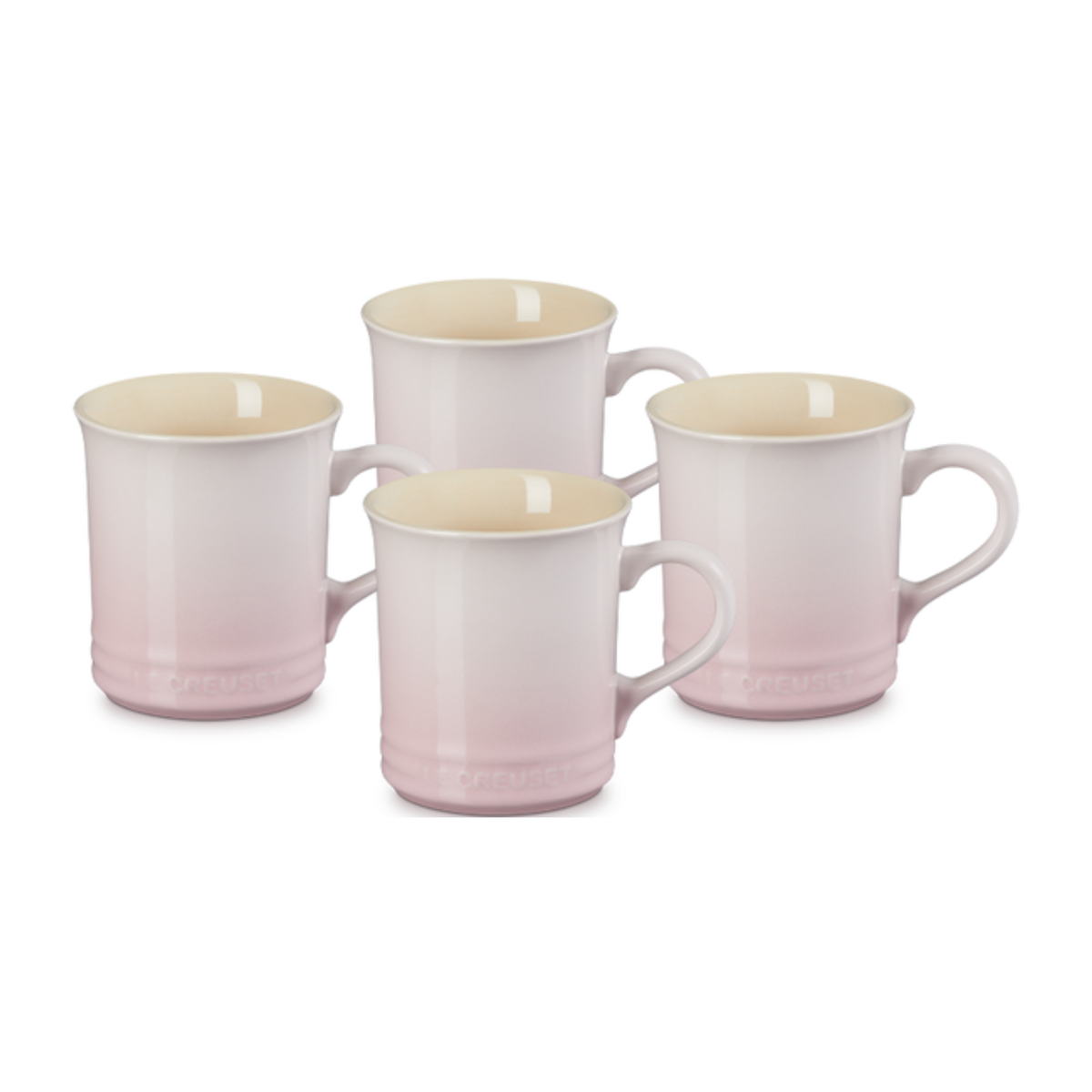 Set of 4 Classic Shell Pink Cups - Le Creuset