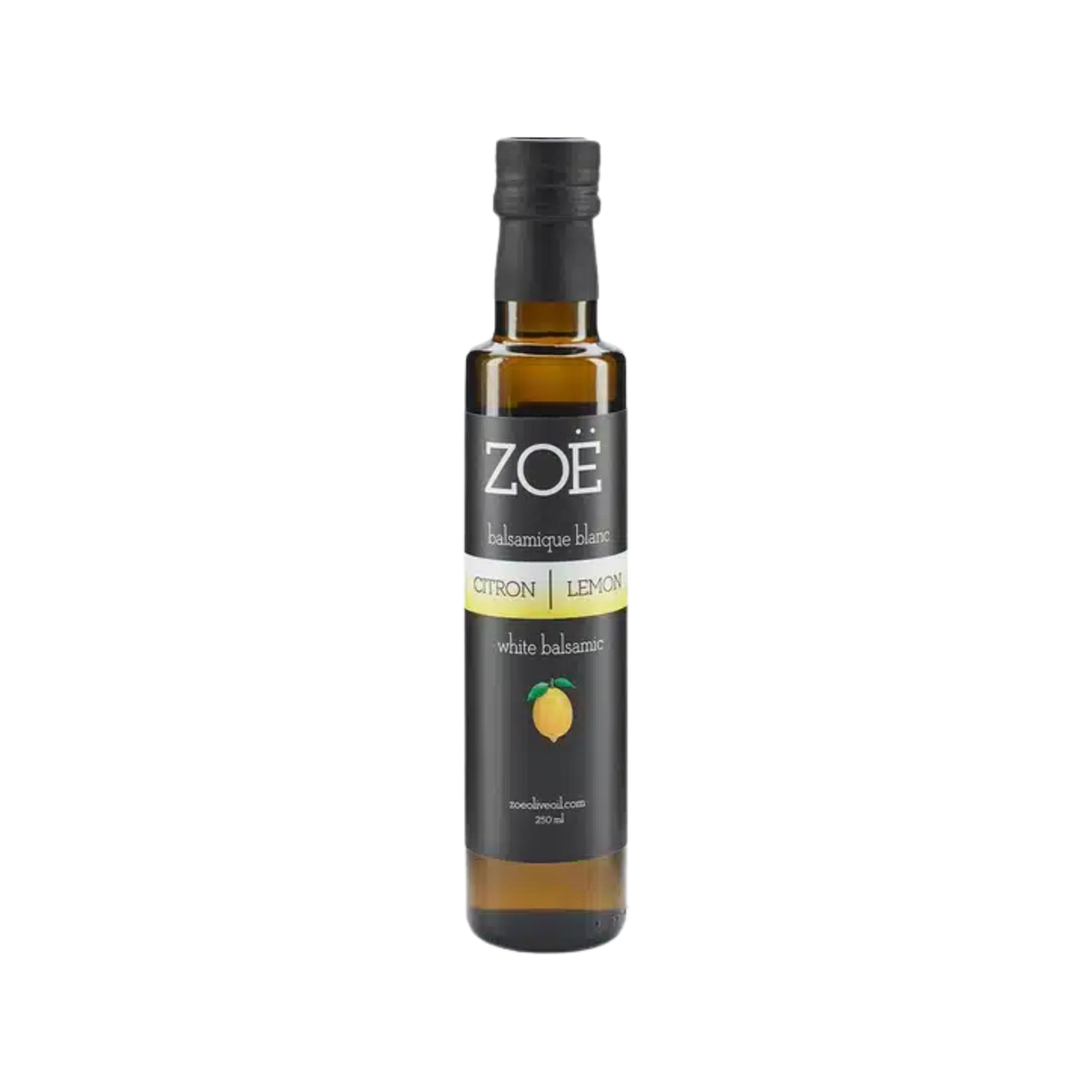 Vinaigre balsamique blanc infusé au citron 250 ml - Zoë
