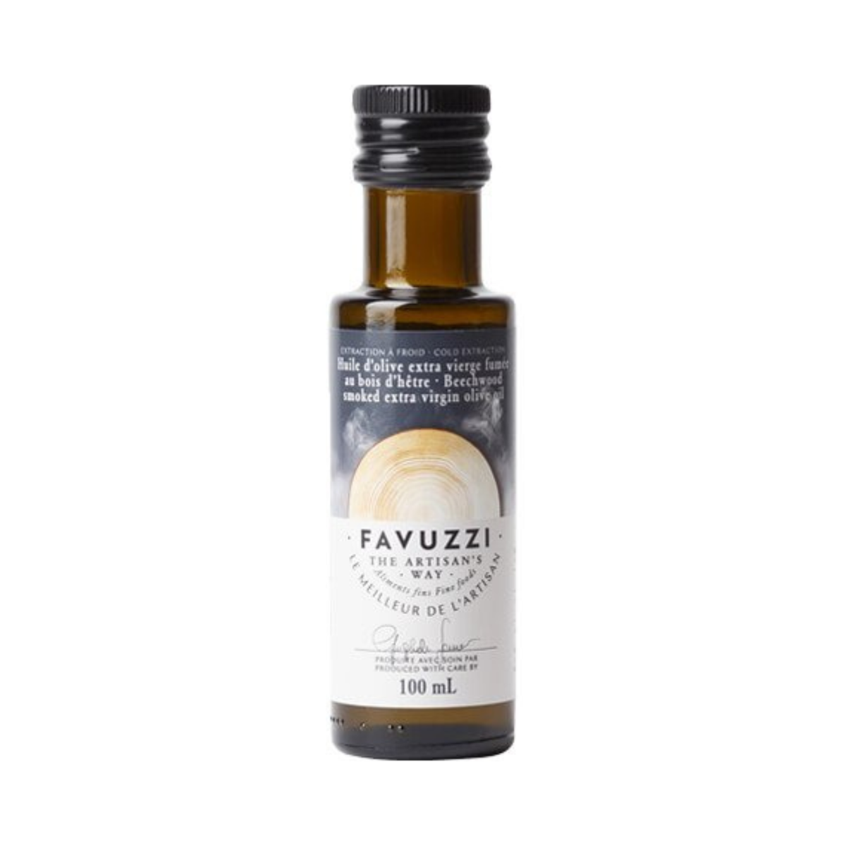Huile d'olive extra vierge fumée au bois de hêtre 100 ml - Favuzzi 