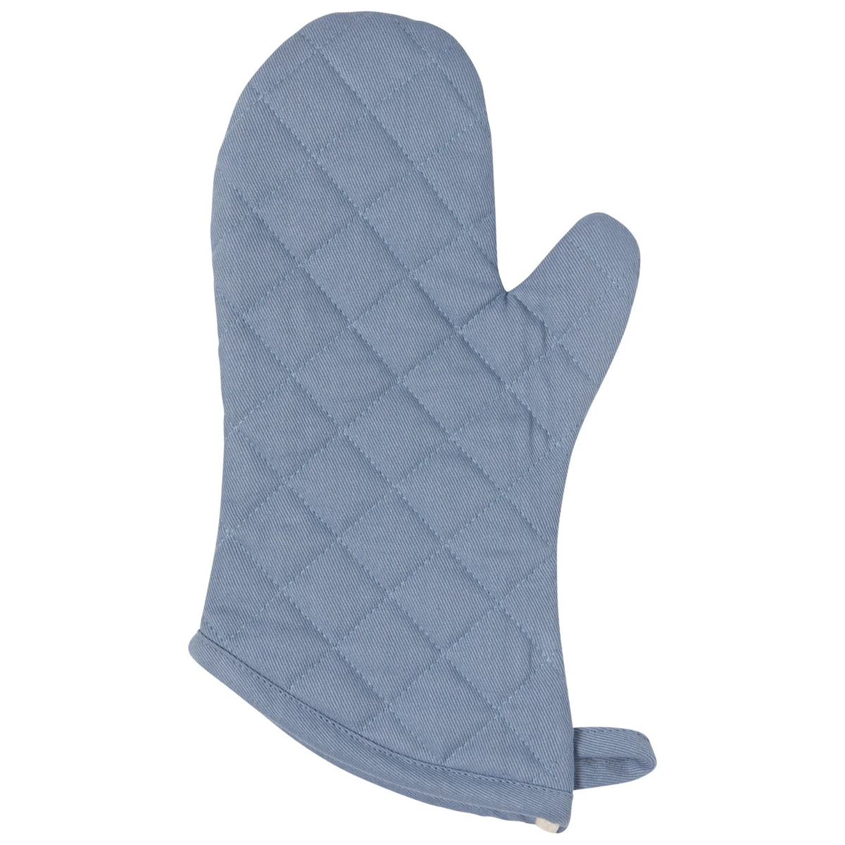 Mitaine de four en coton bleu ardoise vue complète
