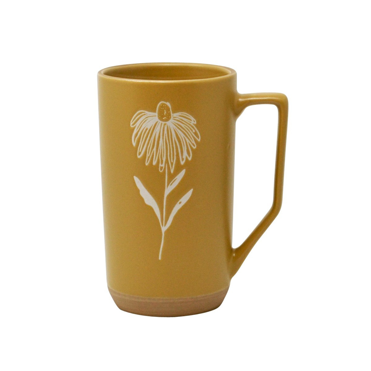 Tasse jaune avec fleur 450 ml Nostalgia