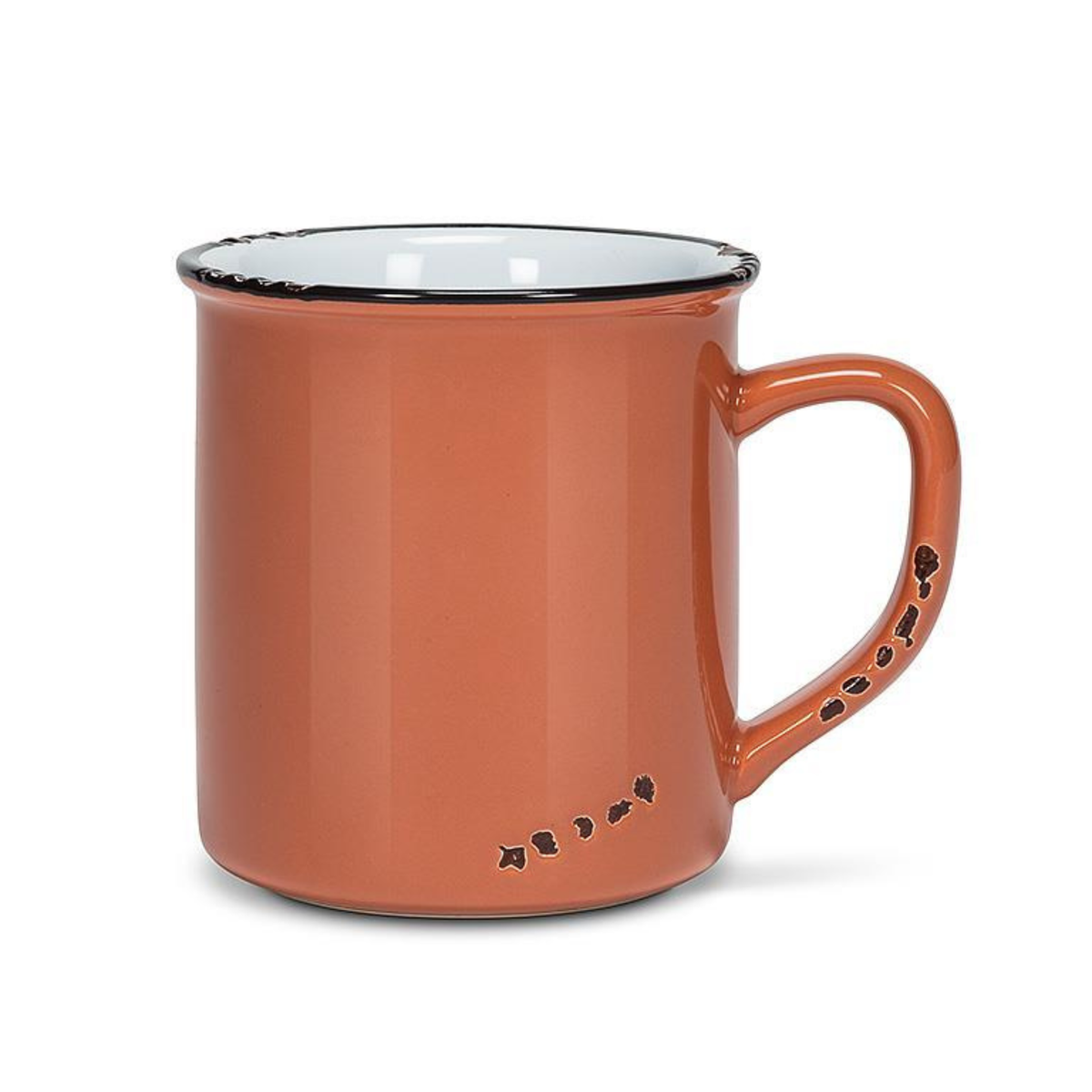 tasse en grès effet émail terracotta vue complète