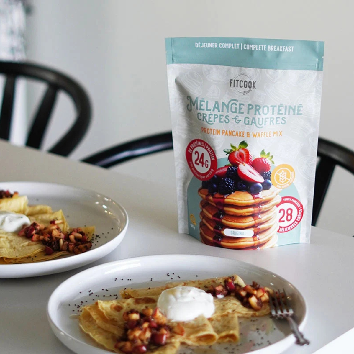 Mélange protéiné original pour crêpes et gaufres 525 g - Le Fit Cook Le Fit Cook